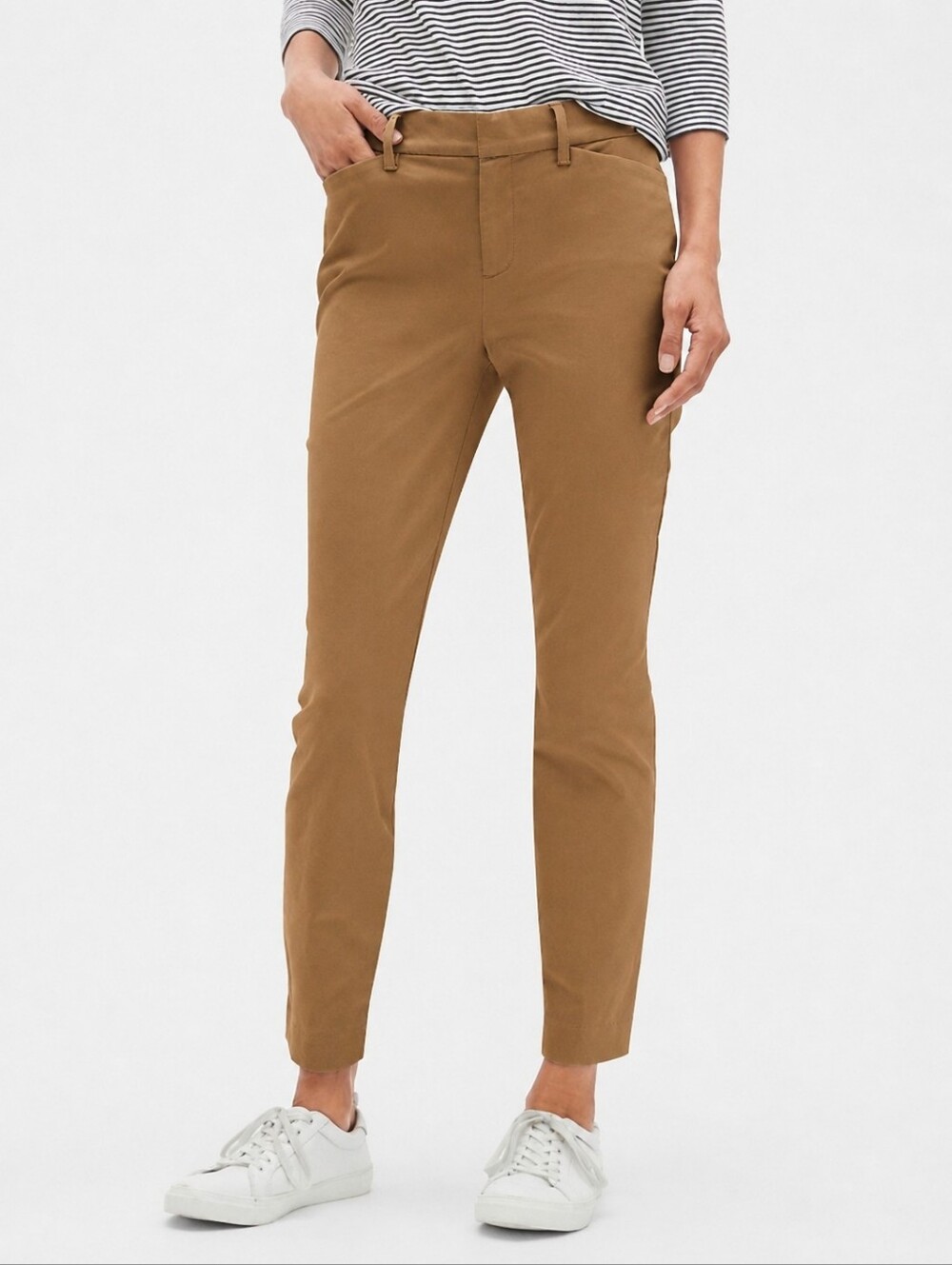 GAP Signature Skinny Ankle Pants Tan Khaki Size 16 Stretch